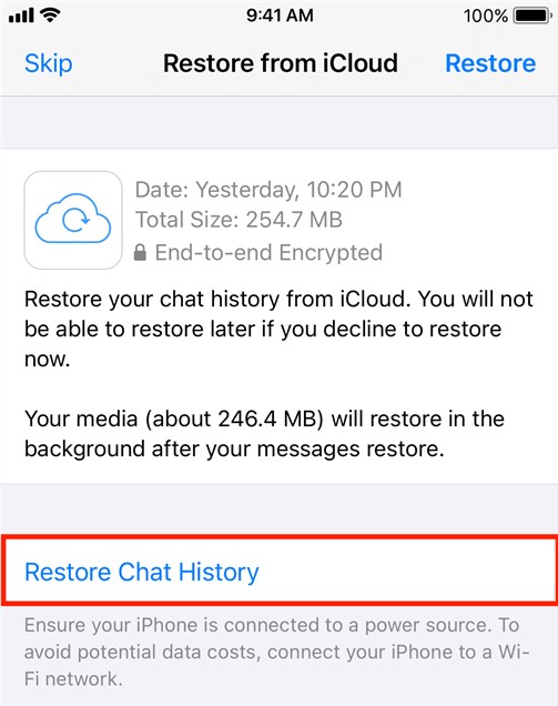 how to restore whatsapp backup from icloud