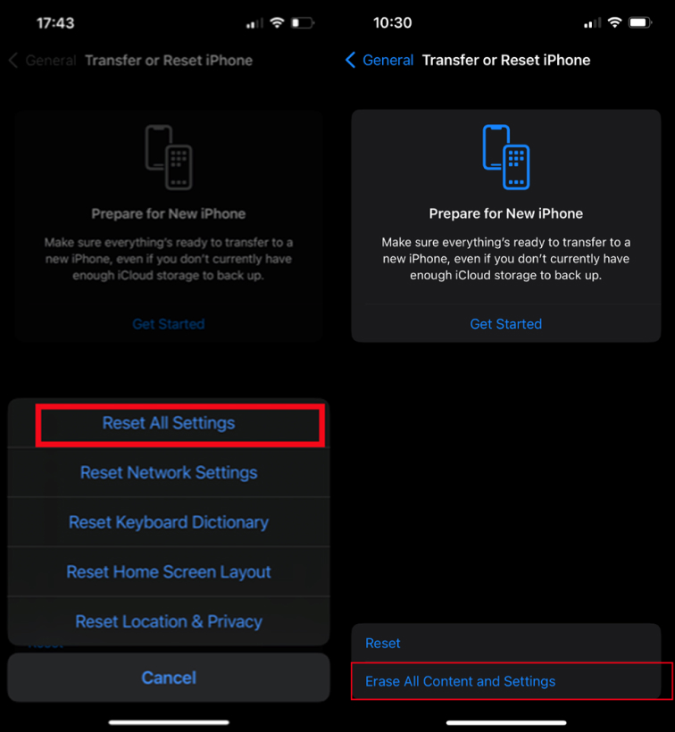 how to reset iphone settings