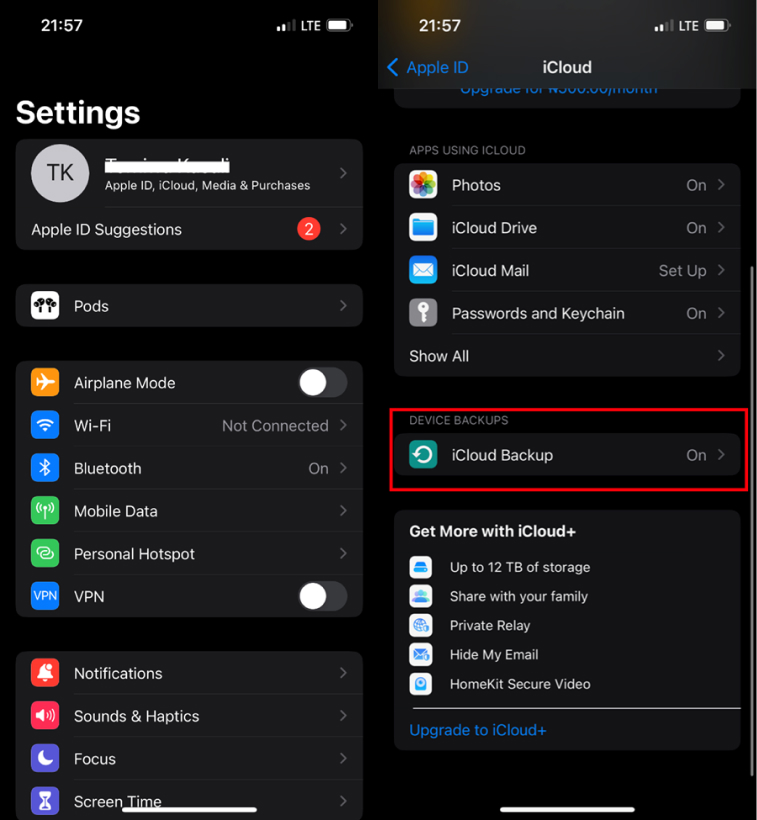 use icloud backup settings to soft reset iphone without losing everything