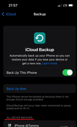 how to restore iphone via icloud storage