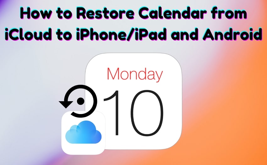 restore calendar from icloud