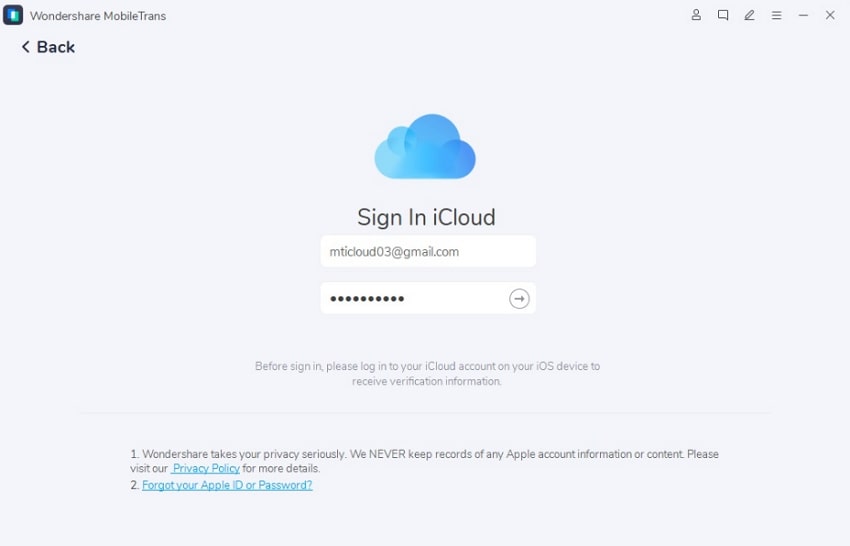 sign in to icloud website