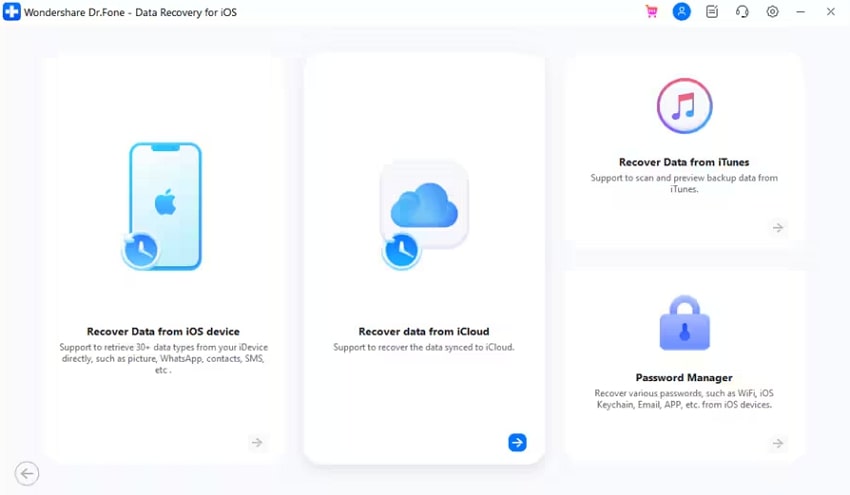 tap recover data from icloud