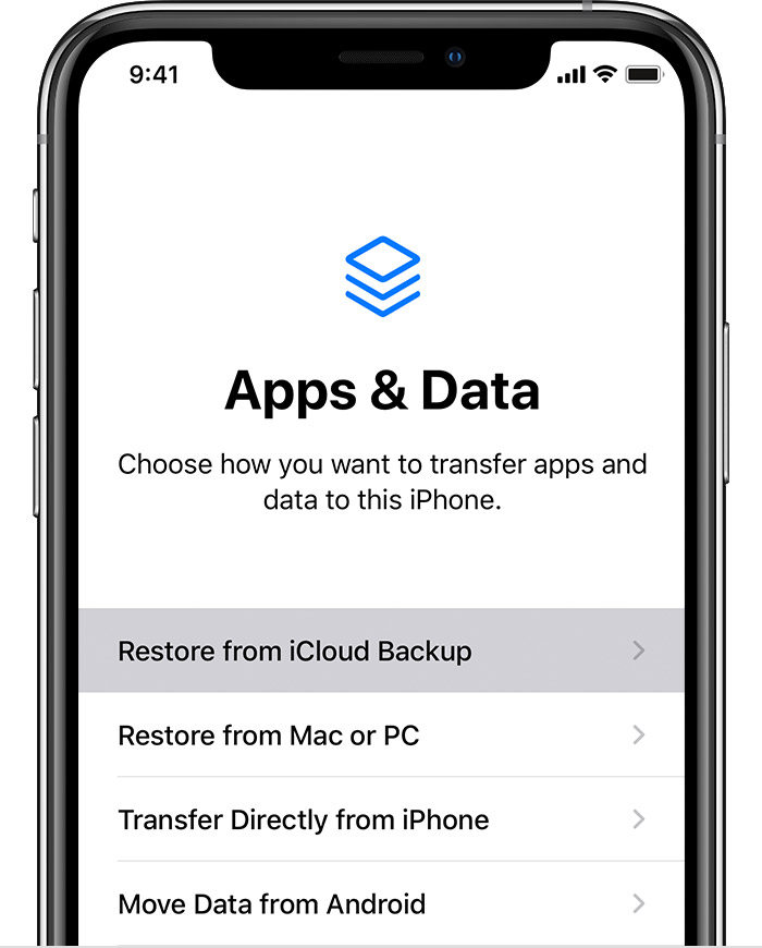 restore data from icloud