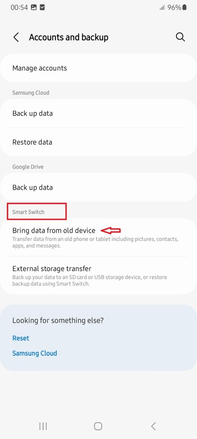 how to copy samsung data to samsung via smart switch 