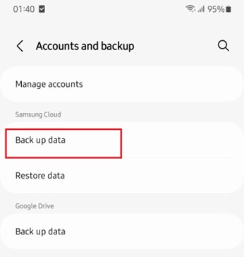 how to upload samsung data to samsung cloud 