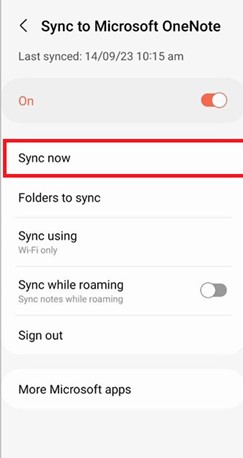 how to sync now samsung notes to onenote