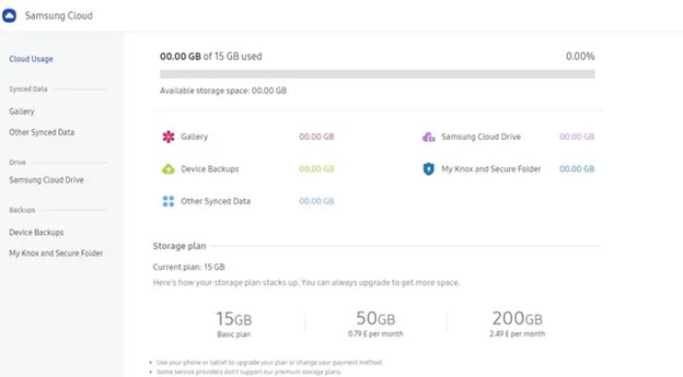 sposta i tuoi file su samsung cloud per liberare spazio di archiviazione interno