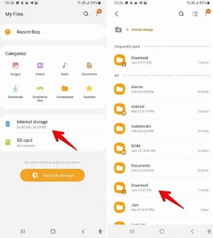 delete downloaded and miscellaneous files to fix samsung storage full problem