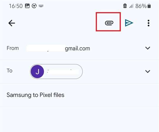 samsung to pixel transfer via gmail