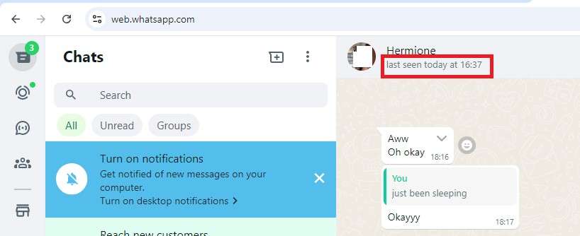 whatsapp last seen on whatsapp web