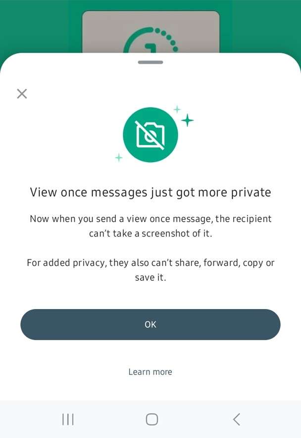 whatsapp view once policy