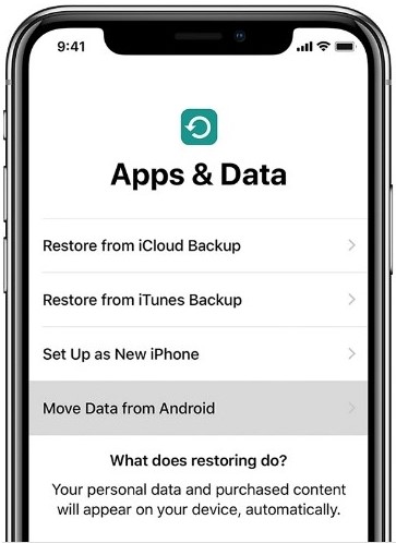 restore or transfer data and apps to your new iphone when you set it up