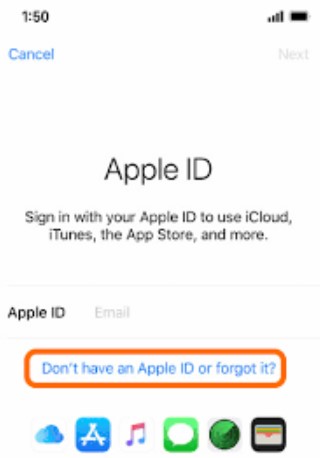 choose to create a new apple id after you set up new iphone