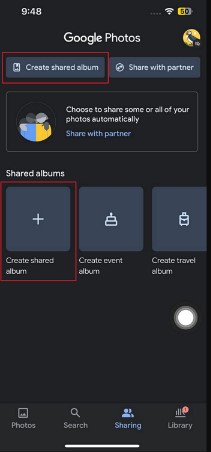 create a shared album and add the photos you wish to share