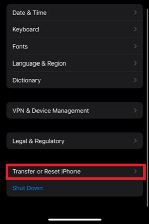 transférer ou réinitialiser iphone option iphone si votre airdrop est refusé et ne fonctionne pas