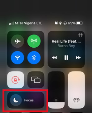 long press the focus icon in the control panel to change focus settings and fix airdrop declined issue
