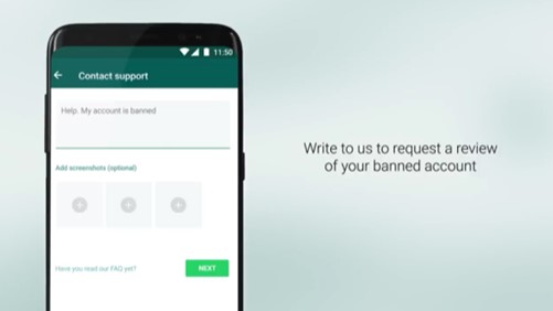 как запросить отзыв об учетной записи WhatsApp