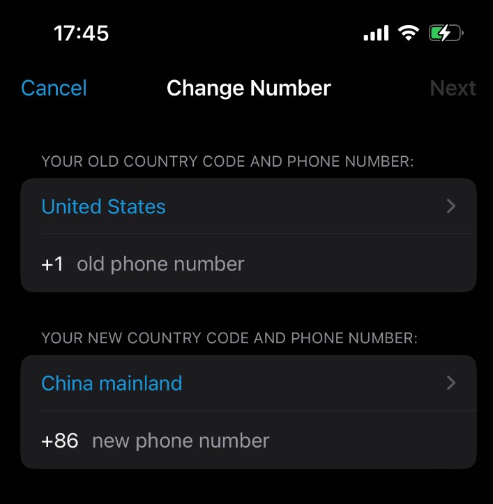 how to change whatsapp number