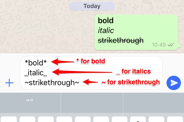 strike through text style for whatsapp 