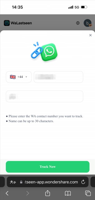 add whatsapp account details