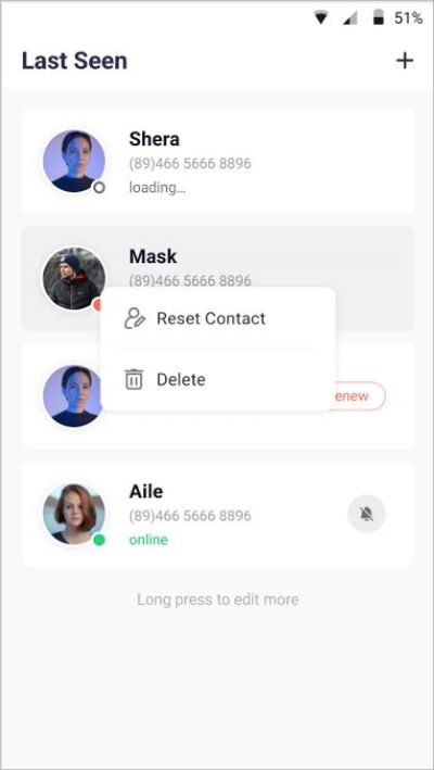 manage the monitored contacts list