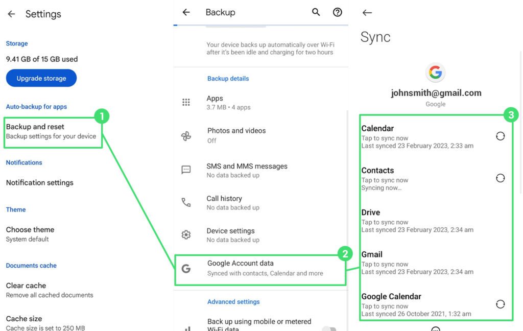 backup and finish data transfer