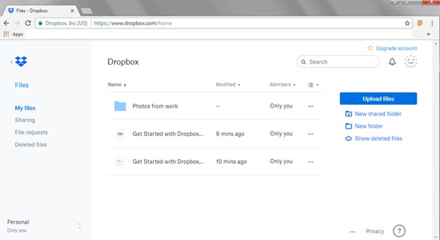 find a list of uploaded files on the dropbox webpage on your mac