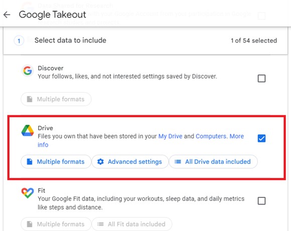 how to transfer google drive on google takeout