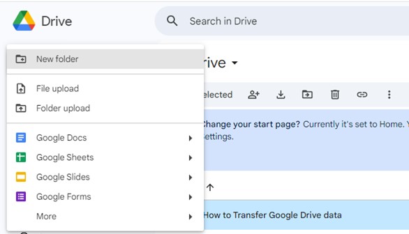 how to manually transfer google drive data 