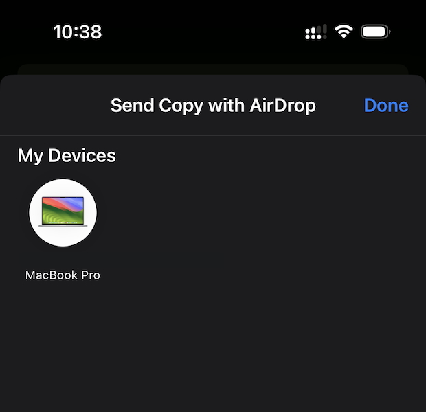 airdrop computer selection