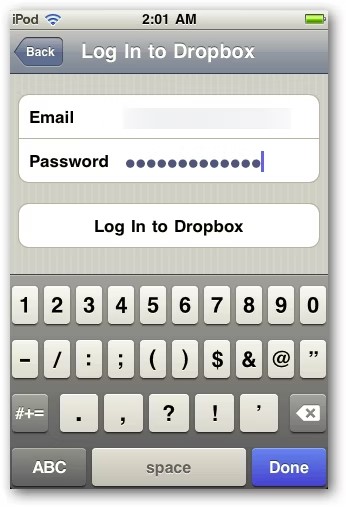 log in to dropbox on your source ipod to transfer music 