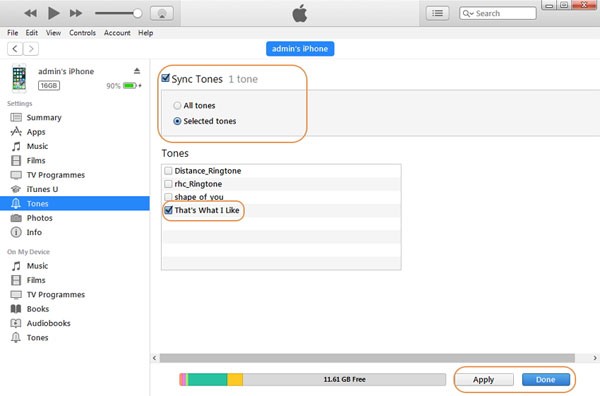 sync through iTunes