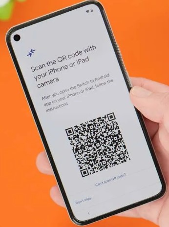 scan the qr code to download switch to android on your iphone