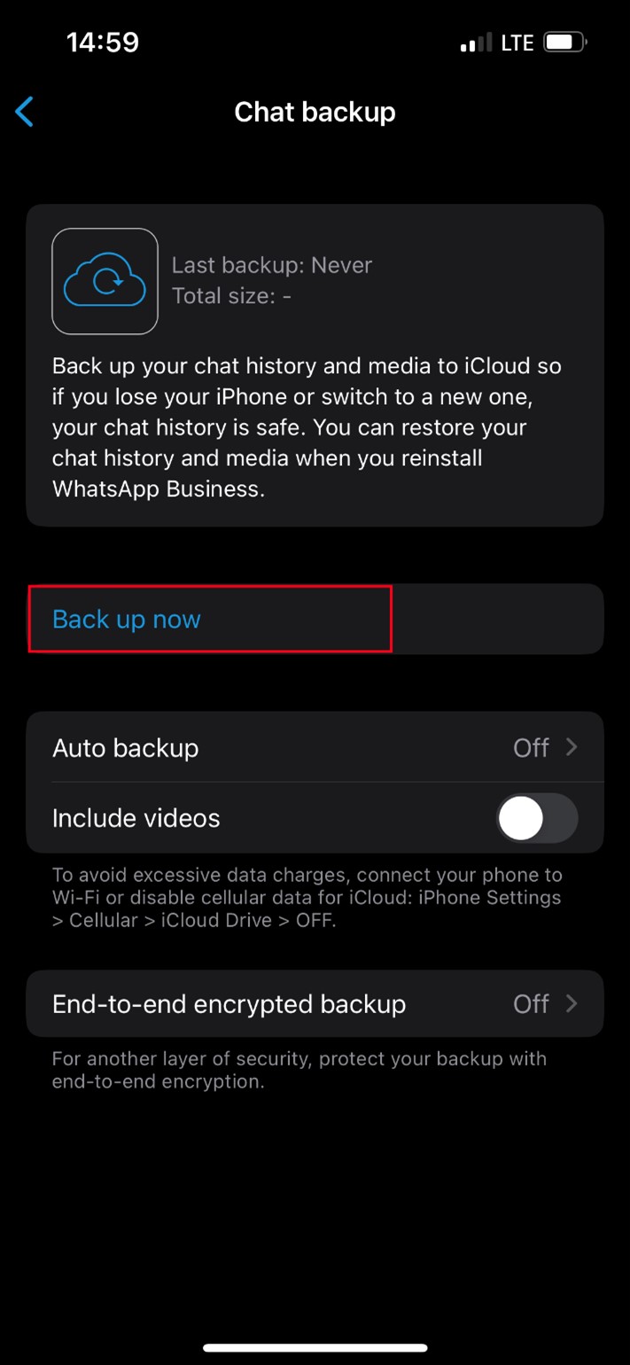 back up whatsapp on iphone 