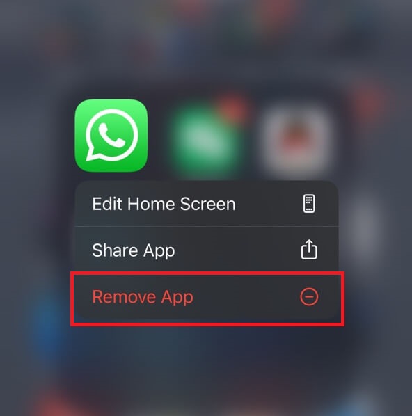 remove app option