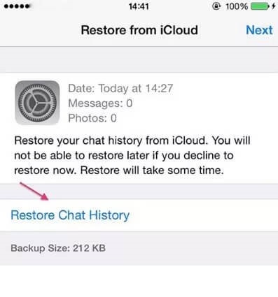 restore chat history option