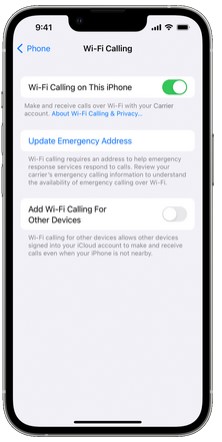 turn on wi-fi calling on iphone to fix voicemail problem