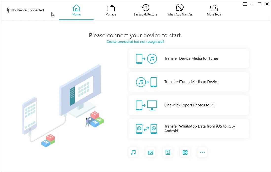 tenorshare icarephone user interface