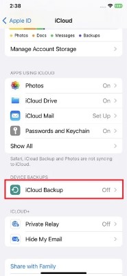 turn on icloud backup to automatically backup your iphone