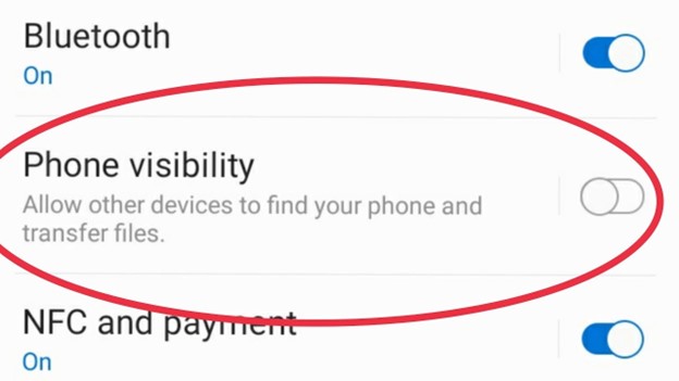 activa la visibilidad de tu teléfono en ajustes