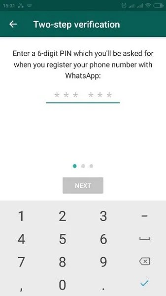 verifying the phone number to restore whatsapp business chat