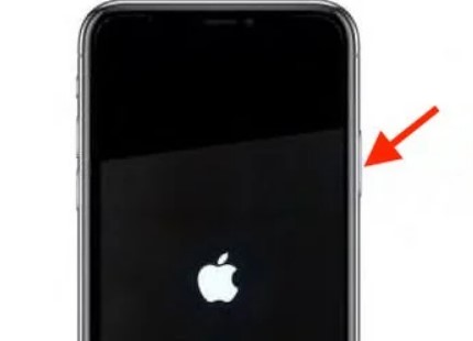 hold the power button to restart your iphone