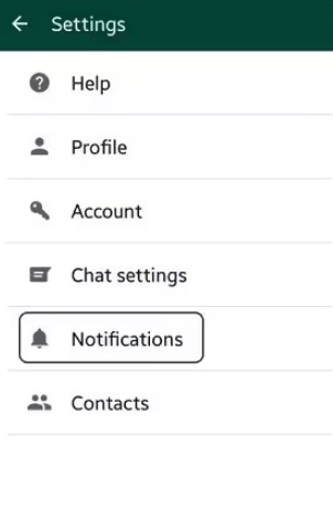 manage various notification settings on whatsapp