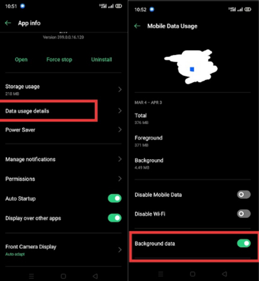 enable whatsapp background data