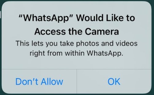 allow whatsapp to access your camera