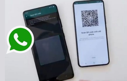 escanea el código qr para conectar tus dispositivos y transferir el historial de chat de whatsapp al nuevo iphone