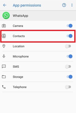 enable contacts option