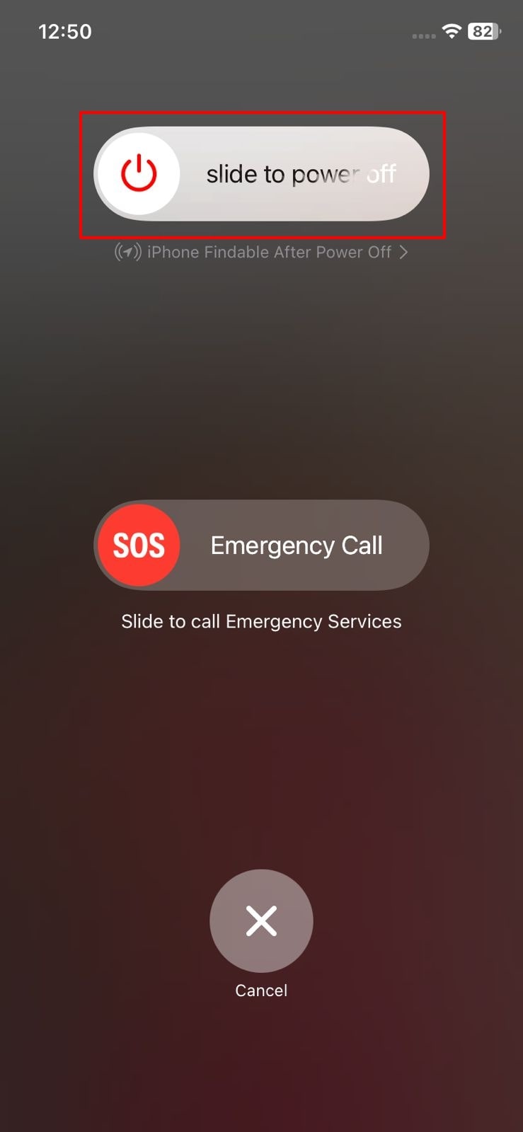 slide to power off iphone 