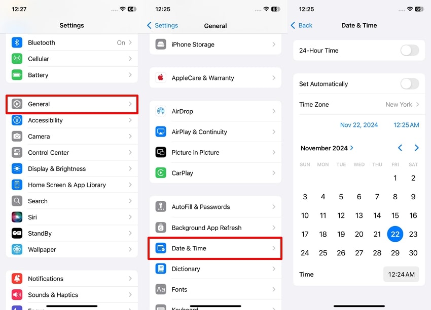 iphone date & time settings 